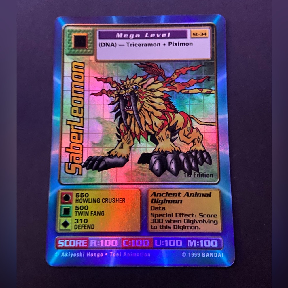 Digimon Card Holographic Saberleomon 1st Edition